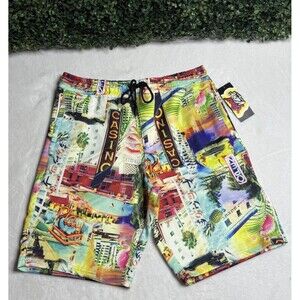 Mens M- Drill Clothing Co. Good Vibes Casino Las Vegas Print Shorts NWT
